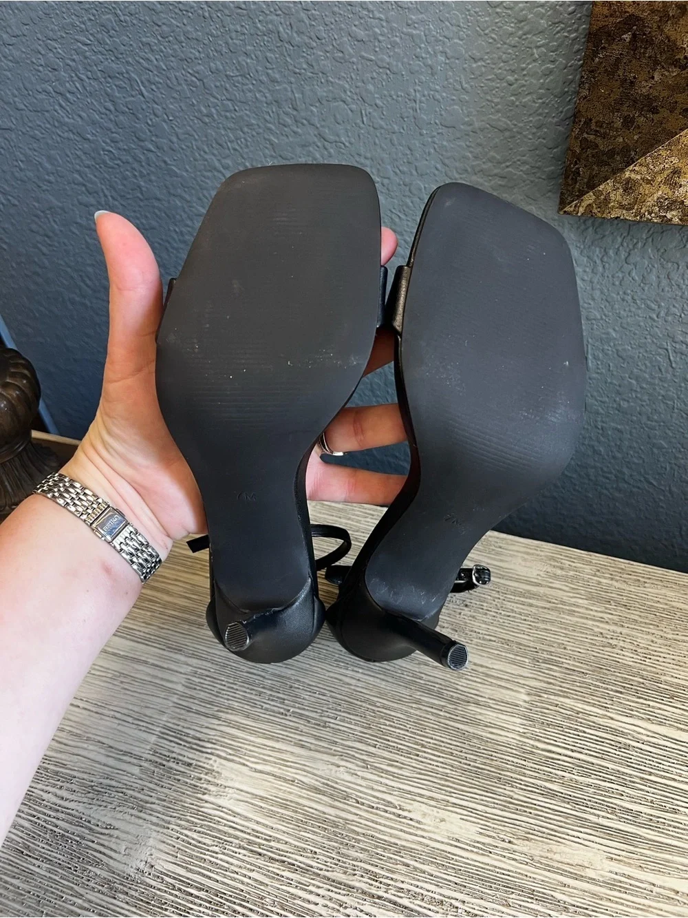 NEW!!! Steve Madden Black Leather Square-Toe Stiletto Heels